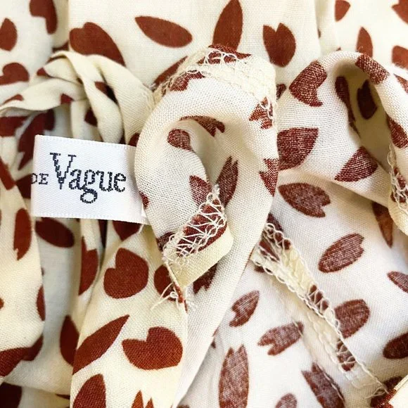 Coeur De Vague Women Ivory Casual Tie Neck Halter High Neck Printed Dress L - Picture 6 of 10